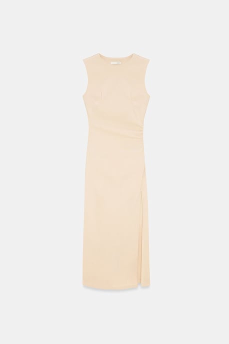 Tailliertes ärmelloses Midikleid mit Schlitz - Image 6