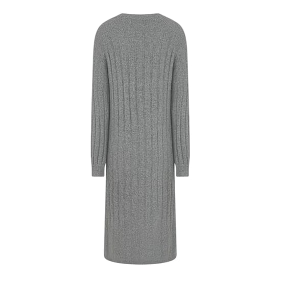 Pieces - Midikleid für Damen, Rundhalsausschnitt, Jerseyware, Langärmlig (Mittelgrau meliert) - Image 3
