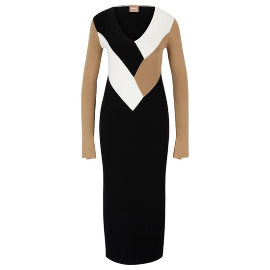 Boss - "Florency" Midikleid für Damen, Viskose, Schmal (Schwarz/Braun/Weiß) - Image 2