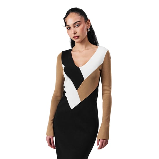 Boss - "Florency" Midikleid für Damen, Viskose, Schmal (Schwarz/Braun/Weiß) - Image 4