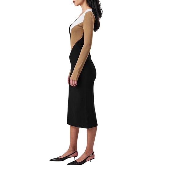 Boss - "Florency" Midikleid für Damen, Viskose, Schmal (Schwarz/Braun/Weiß) - Image 5