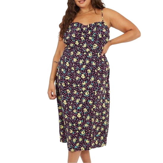 Brave Soul - Midikleid für Damen, Kurven, Spaghetti-Träger (Schwarz/Grün/Gelb) - Image 2