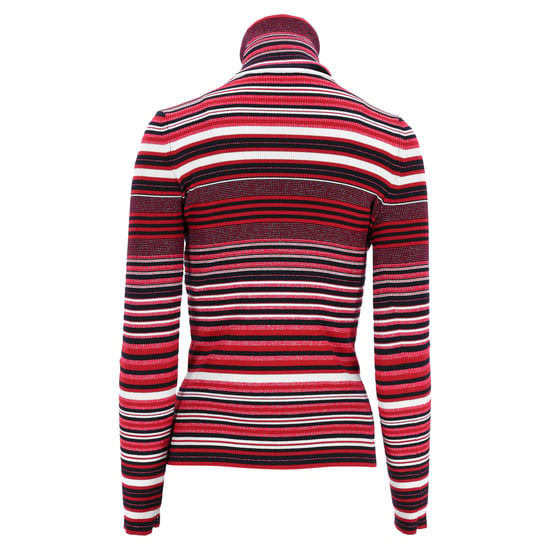 Chanel CC-verzierter gestreifter Rollkragenpullover aus roter Wolle - Image 3