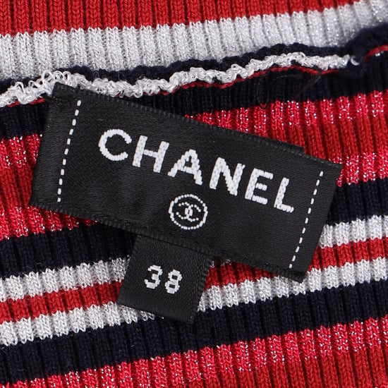 Chanel CC-verzierter gestreifter Rollkragenpullover aus roter Wolle - Image 4