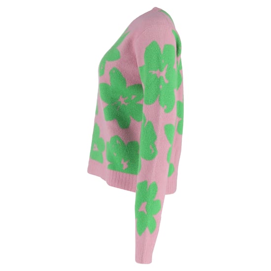 Jil Sander Strickpullover mit Blumenmuster aus rosa Wolle - Image 2