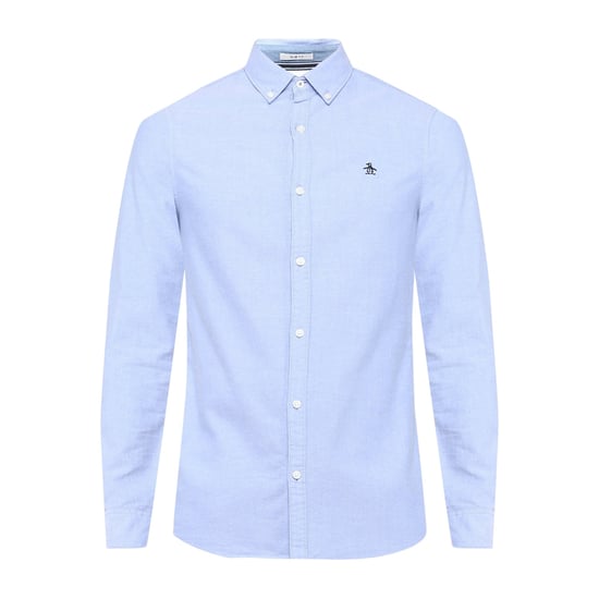 Original Penguin Herren-Langarmshirt „Sticker Pete“ von EcoVero (Amparoblau) - Image 1