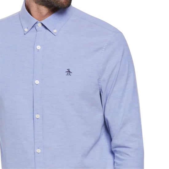 Original Penguin Herren-Langarmshirt „Sticker Pete“ von EcoVero (Amparoblau) - Image 3