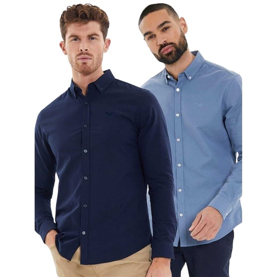 Threadbare - Hemd für Herren, Oxford-Stil, Regulär (2er-Pack) (Marine/Denim) - Image 2