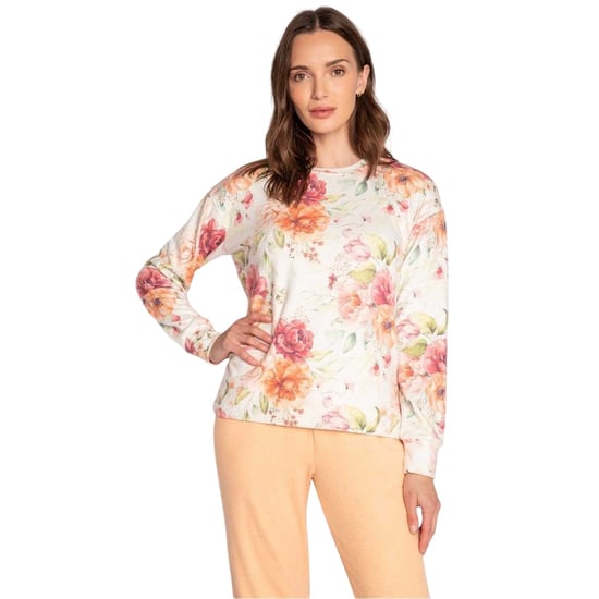 PJ Salvage - Oberteil für Damen, Jersey, Langärmlig (Beige/Pink/Orange) - Image 1