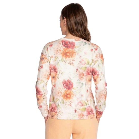 PJ Salvage - Oberteil für Damen, Jersey, Langärmlig (Beige/Pink/Orange) - Image 2