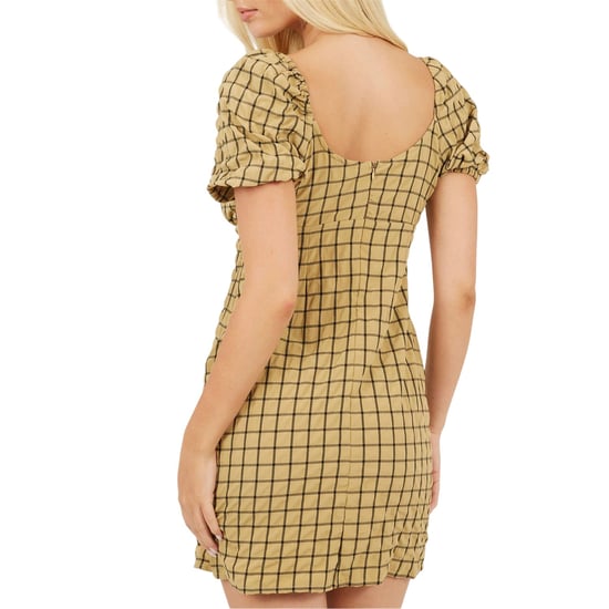 Brave Soul - Minikleid für Damen, Eckiger Ausschnitt, Puffärmel (Senf /Schwarz) - Image 3