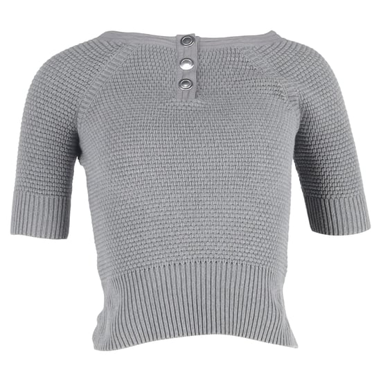 Chloé Top mit Knopfdetails aus grauer Baumwolle - Image 1