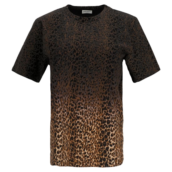 Saint Laurent Ombré-T-Shirt mit Leopardenmuster aus brauner Baumwolle - Image 1