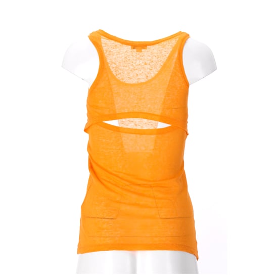 Acne Studios Beadu Cut Top aus orangefarbenem Leinen - Image 3