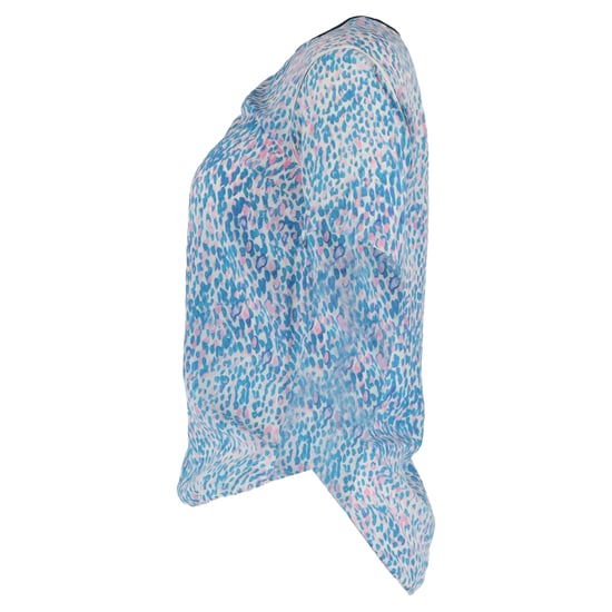 Sandro T-Shirt mit Leopardenmuster aus blauer Seide - Image 2