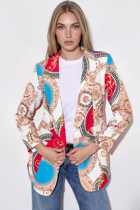 Bedruckte Krepp-Blazerjacke - Image 1