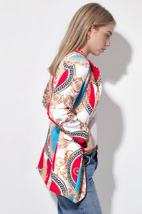 Bedruckte Krepp-Blazerjacke - Image 4
