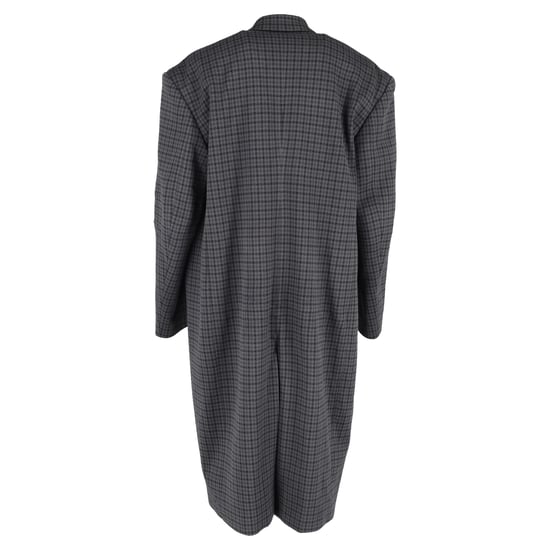 Balenciaga Oversize-Mantel mit Hahnentrittmuster in grauem Polyester - Image 3