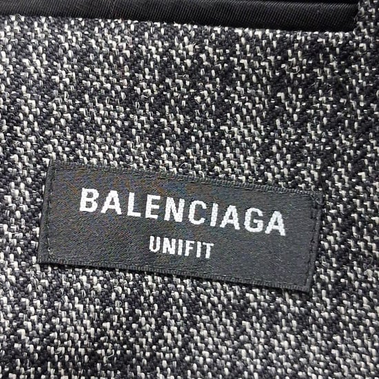 Balenciaga karierter, zweireihiger Mantel in lockerer Passform aus grauer Wolle - Image 6