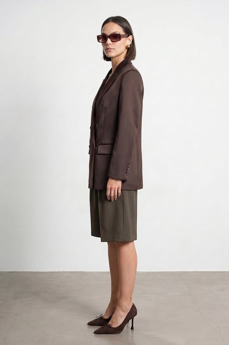 Langer Satin-Schalkragen-Blazer - Image 4
