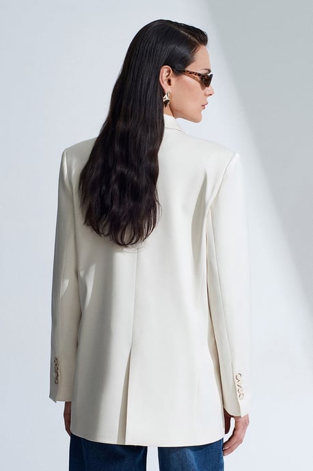 Langer Satin-Schal-Kragen-Blazer - Image 2