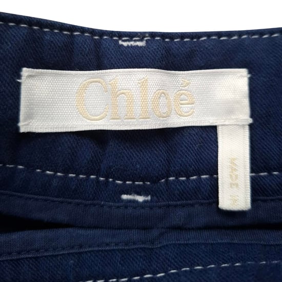 Chloé Shorts mit Kontrastnähten aus blauer Baumwolle - Image 3