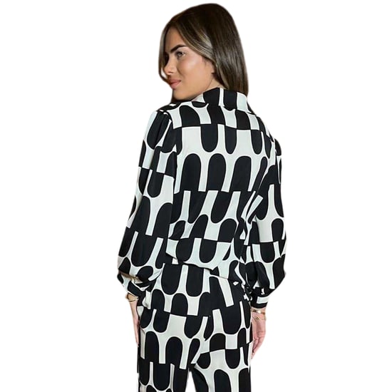 AX Paris - Hemd für Damen, 3/4 Ärmel (Schwarz/Cremefarbe) - Image 2