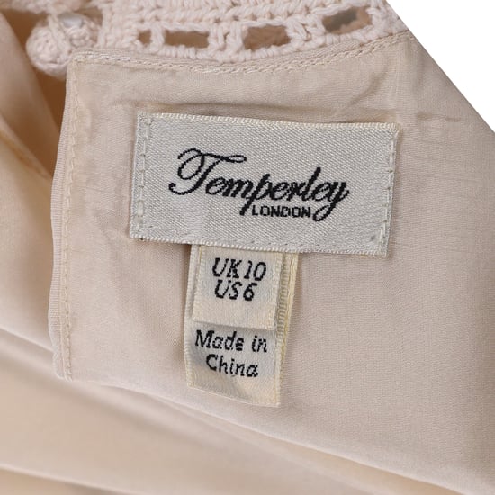 Temperley London Minikleid mit Schweizer Punktmuster und Spitzenträgern in Elfenbeinseide - Image 6