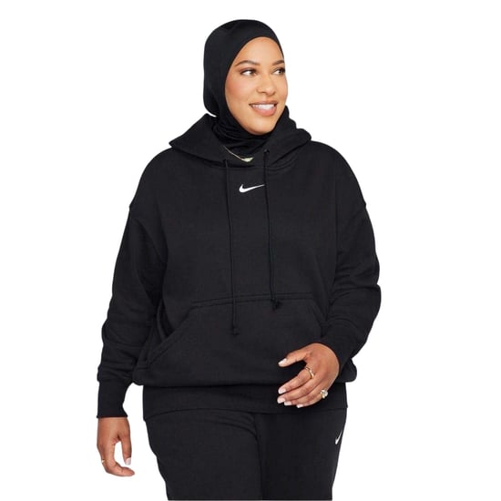 Nike - Kapuzenpullover für Damen, Zum Überziehen, Fleece, Übergroß (Schwarz/Weiß) - Image 1