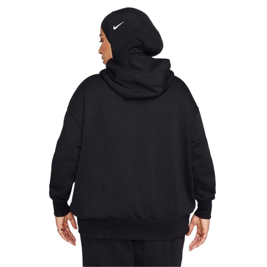 Nike - Kapuzenpullover für Damen, Zum Überziehen, Fleece, Übergroß (Schwarz/Weiß) - Image 2