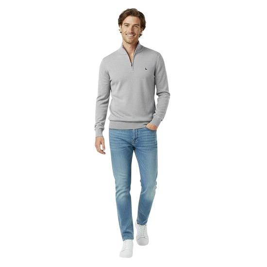 Jack Wills - Pullover für Herren, Weiter Stehkragen (Helles Aschgrau meliert) - Image 1