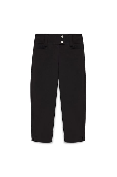 Damen Hochtaillierte Weite Caprihose - Image 5