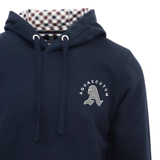 Aquascutum - Kapuzenpullover für Herren, Kängurutasche, Langärmlig (Marine) - Image 3
