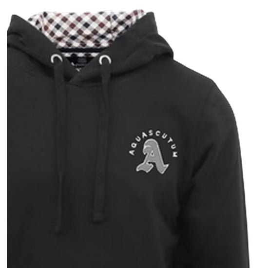 Aquascutum - Kapuzenpullover für Herren, Kängurutasche, Langärmlig (Schwarz) - Image 3