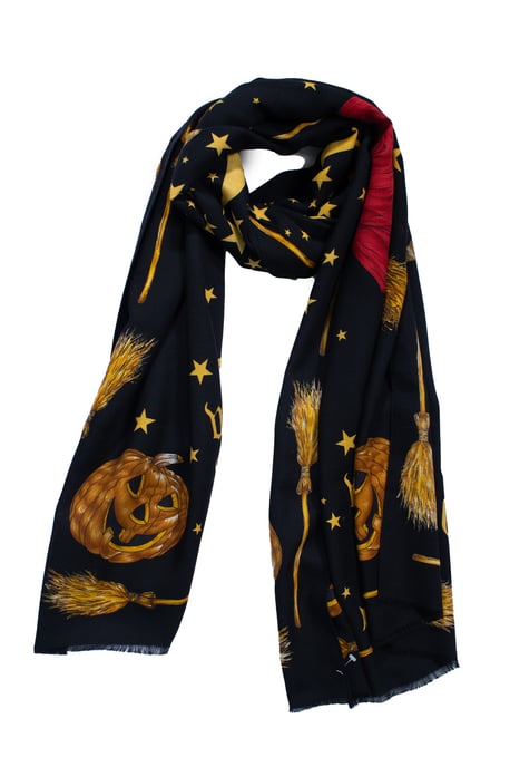 Moschino, schwarzer Schal mit Hexenprint - Image 2