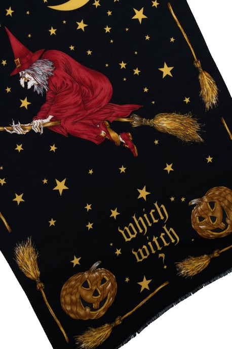 Moschino, schwarzer Schal mit Hexenprint - Image 4