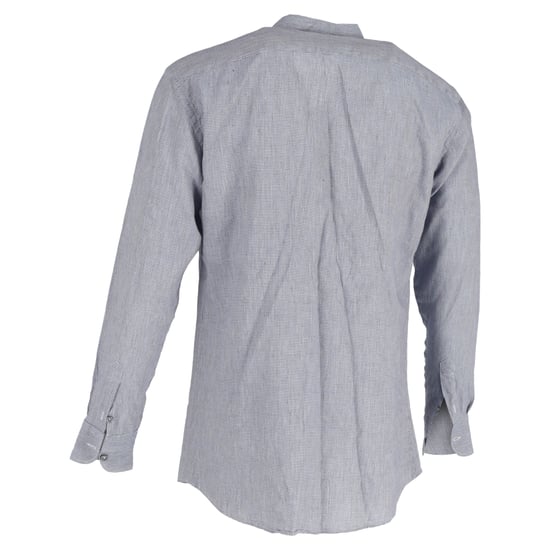 Ermenegildo Zegna Langarmhemd mit Knöpfen aus grauem Leinen - Image 3