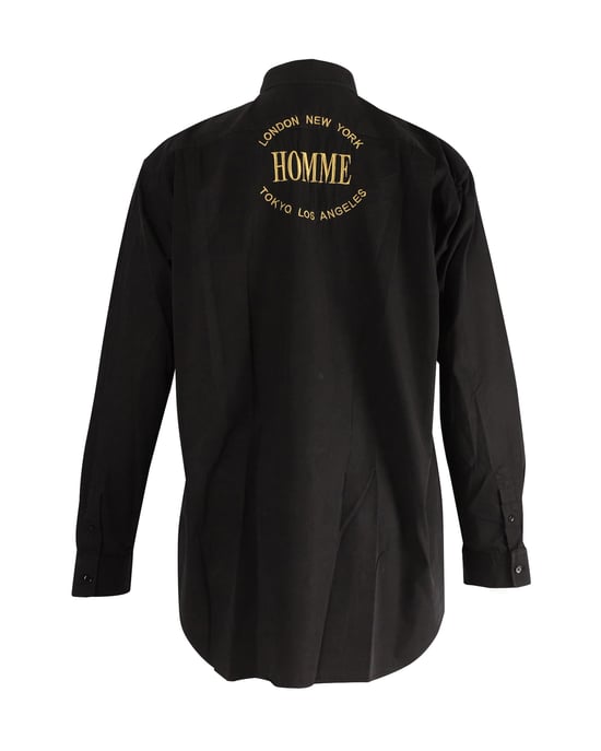 Balenciaga „Homme“ Button-Down-Hemd aus schwarzer Baumwolle - Image 3