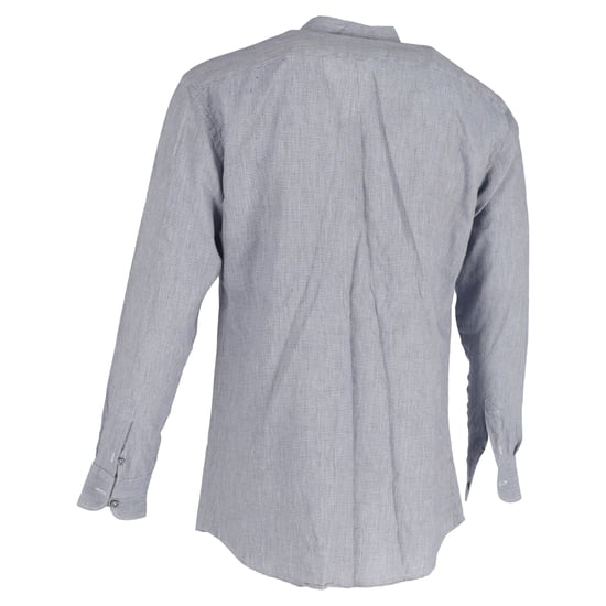 Ermenegildo Zegna Langarmhemd mit Knöpfen aus grauem Leinen - Image 3