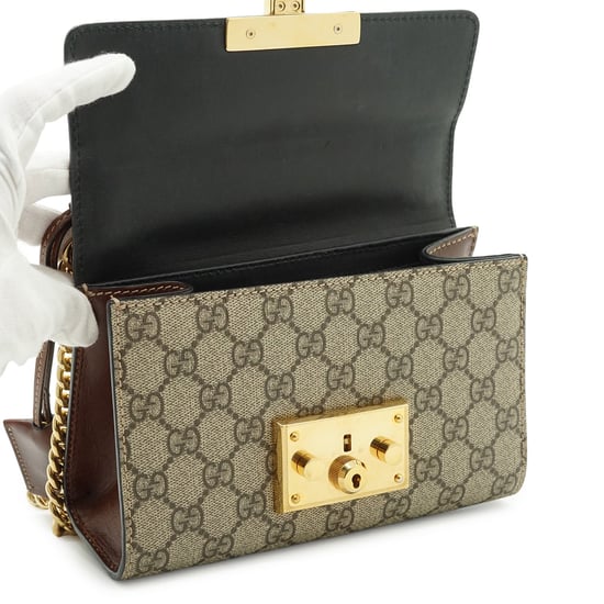 Gucci-Schultertasche aus Stoff mit Vorhängeschloss - Image 5