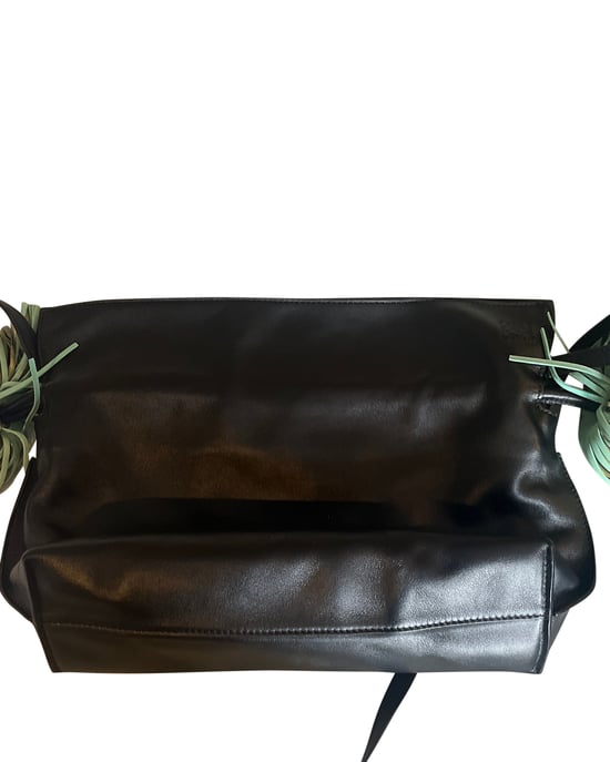 Loewe Flamenco Clutch Bag with Tassel in Black Calfskin Leather - Image 3