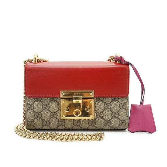 Gucci-Schultertasche aus Stoff mit Vorhängeschloss - Image 1