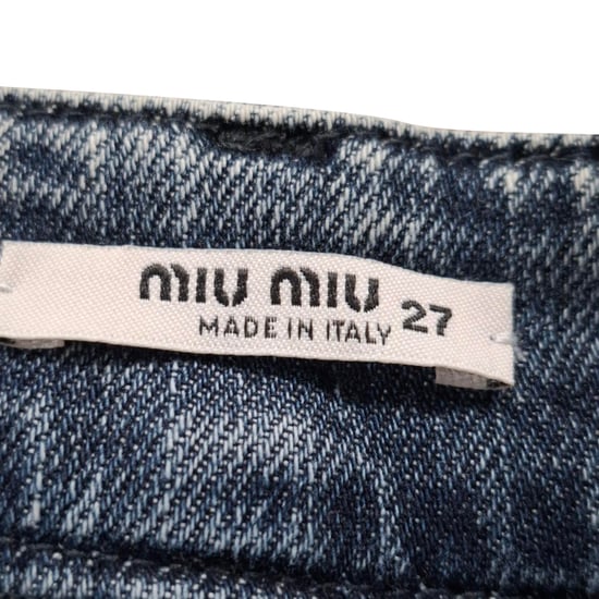 Miu Miu Boyfriend-Jeans in Hellgrau aus blauer Baumwolle - Image 3