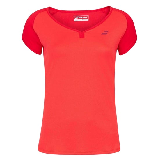 Babolat - "Play" T-Shirt für Mädchen, U-Boot-Ausschnitt , Kurze Ärmel (Tomatenrot) - Image 1