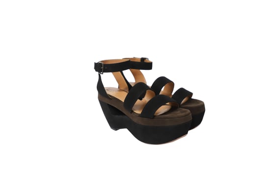 Alaia Plateau-Sandalen aus mehrfarbigem Wildleder - Image 3