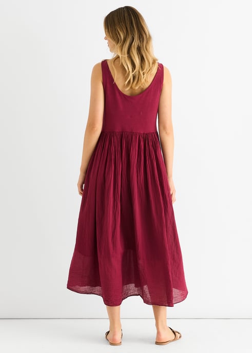 Rotes Midi-Kleid aus Jersey mit U-Ausschnitt - Image 4