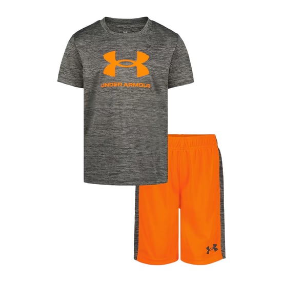 Under Armour - "Tech" T-Shirt und Shorts für Jungen (Orange/Grau) - Image 1