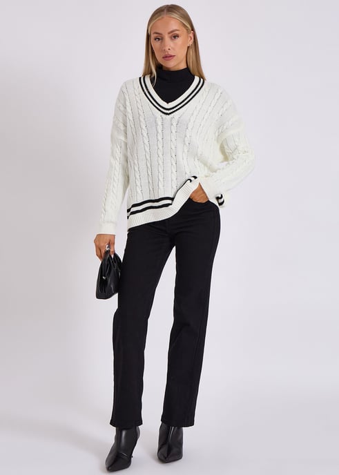 Stripe Sports Cricket Oversize-Pullover - Image 2