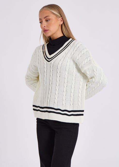 Stripe Sports Cricket Oversize-Pullover - Image 3