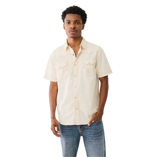 True Religion - Hemd für Herren, Regulär, kurzärmlig (Winter-Weiß) - Image 2